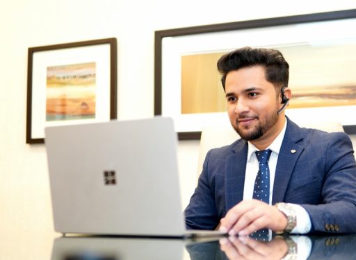 Irfan Amin doing training of Microsoft. Irfan Amin